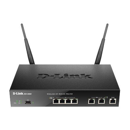 D-LINK DSR-500AC, Wireless VPN Firewall, 2 10/100/1000Base-TX WAN Ports, 4 10/100/1000Base-TX LAN Ports, Console port RJ-45, 1