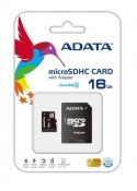 ADATA 16 GB, MicroSDHC, Flash memory class 4, SD adapter