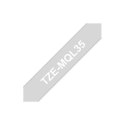 Brother TZE-MQG35 Matt Laminated Tape White on Light Grey, TZe, 5 m, 1.2 cm