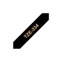 Brother TZe-334 Laminated tape Gold on Black, TZe, 8 m, 1.2 cm
