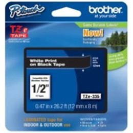 Brother | 335 | Laminated tape | Thermal | White on black | Roll (1.2 cm x 8 m)