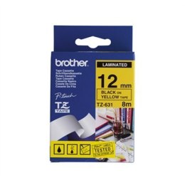 Brother | 631 | Laminated tape | Thermal | Black on yellow | Roll (1.2 cm x 8 m)