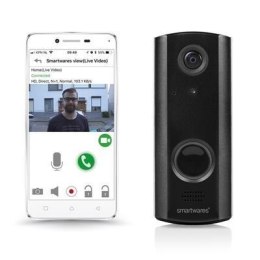 Smartwares Smart Video Doorbell DIC-23216 Wi-Fi, Black, 720P HD, Night vision