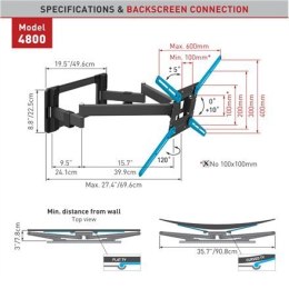 Barkan Flat/ Curved TV Wall Mount 4800 Wall mount, Full motion, 40-90 