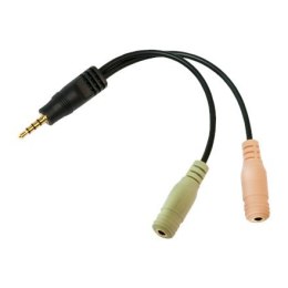 Logilink | Audio adaptor | Mini-phone 3.5 mm 4-pole | Male | Female | Mini-phone stereo 3.5 mm | Black