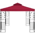 Pawilon ogrodowy altana z ornamentem składana 3 x 3 x 2.6 m czerwone wino
