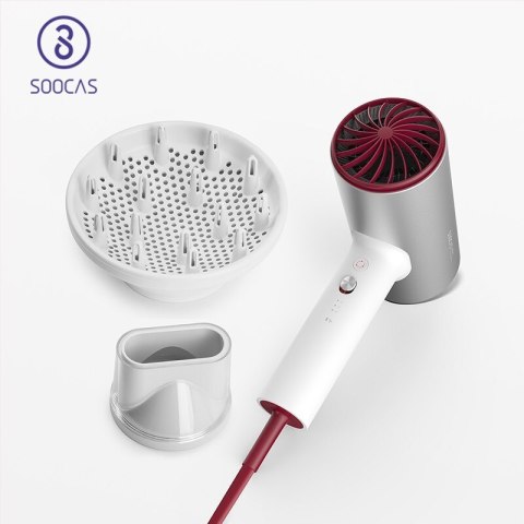 SOOCAS Hair Dryer H5 Anion Quick Dry Ionic function, 1800 W, Silver