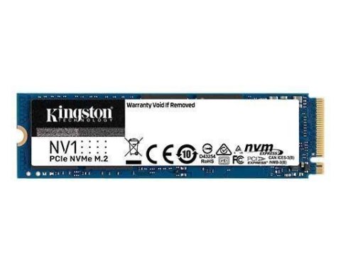 Kingston NV1 1000 GB, SSD interface M.2 NVME, Write speed 1700 MB/s, Read speed 2100 MB/s