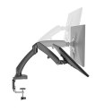 Barkan 13" - 29" Gas Spring, Flat / Curved Monitor Desk Mount, Full Motion - Vertical, Rotate, Fold, Swivel & Tilt