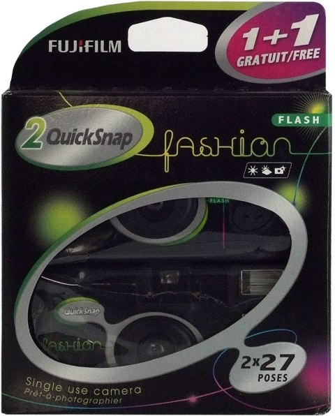 Fujifilm QuickSnap FASHION Disposable Camera with flash 400/135/27 ISO 400, Black
