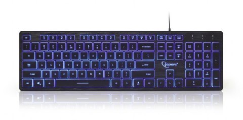 Gembird 3-color backlight multimedia keyboard KB-UML3-01 Wired, Keyboard layout US, Black, Yes, Wireless connection No, EN, Nume