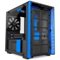NZXT H200 Side window, Black/Blue, ITX, Power supply included No