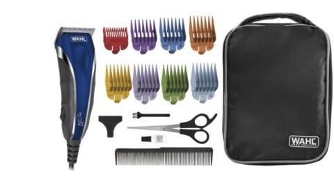 WAHL Pet clipper 09164 Pro Grip Corded, 8 color-coded guide combs (3, 6, 10, 13, 16, 19, 22 & 25 mm), Blue/ grey