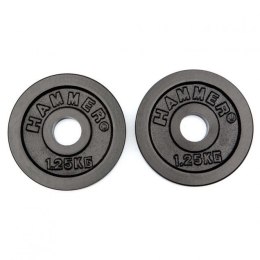 Hammer 2x 0.5 kg & 2x 1.25kg Weight Discs Inner hole diameter 30 mm, Black, Iron