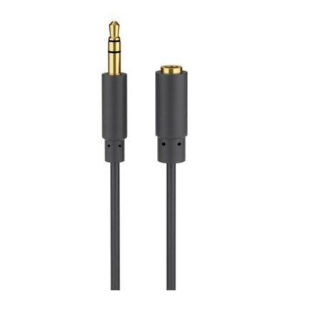 Goobay | Audio extension cable | Male | Mini-phone stereo 3.5 mm | Mini-phone stereo 3.5 mm | Black | 5 m
