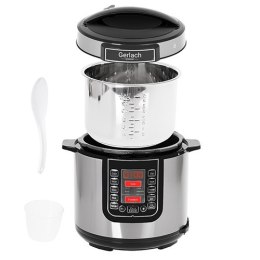 Gerlach Multifunction Electric Pressure Cooker GL 6412 Stainless steel/Black, 6 L, Number of programs 14, Lid included