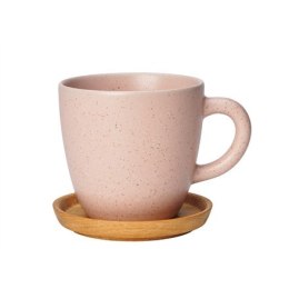 Höganäs Keramik coffee mug 33cl wild rose with oak saucer