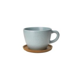 Höganäs Keramik tea mug 50cl frost with oak saucer