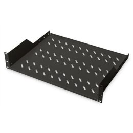 Digitus | 2U Fixed Shelf for Racks | DN-19 TRAY-2-SW | Black | Perfect for storage of components which are not 483 mm (19