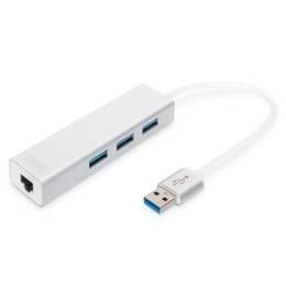 3-portowy koncentrator USB Digitus i adapter Gigabit LAN DA-70250-1