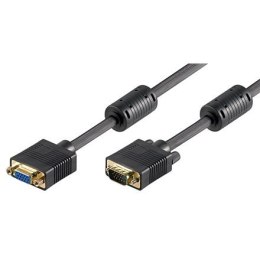 Goobay Full HD SVGA monitor extension kabel, gold-plated VGA kabel, Black, 15 m