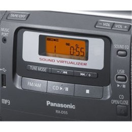 Panasonic CD Radio Cassette Recorder RX-D55AEG-K Grey, AUX in, 20 W