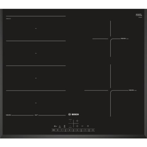 Bosch hob PXE651FC1E Induction, Number of burners/cooking zones 4, Black, Display, Timer