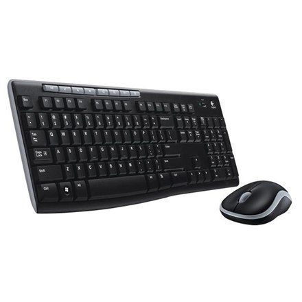 Logitech MK270 Wireless Keyboard and MYSZ pack, Keyboard layout QWERTY, USB, Black, MYSZ included, Russian, Numeric keypad