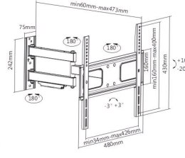 Sunne | Wall mount | 23-42-EAX2 | Full motion | 32-55 