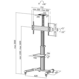 Logilink BP0025 TV stand cart, adjustable TV height, 37-70