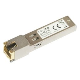 MikroTik S+RJ10 10G SFP+ na miedź RJ-45 | Prędkości 10/100/1000/10000 Mbit/s | Zasięg max 200 m | Wymaga aktywnego chłodzenia |