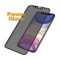 PanzerGlass | Ochraniacz ekranu - szkło - z filtrem prywatności | Apple iPhone 11, XR | Szkło hartowane | Czarny | Przezroczysty