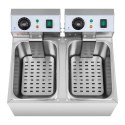 Frytownica podwójna gastronomiczna elektryczna 230 V 2 x 3200W 2 x 8 L