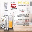 Mesko | MS 4624 | 1000 W | Blender | Hand Blender | Number of speeds Variable | Turbo mode | White