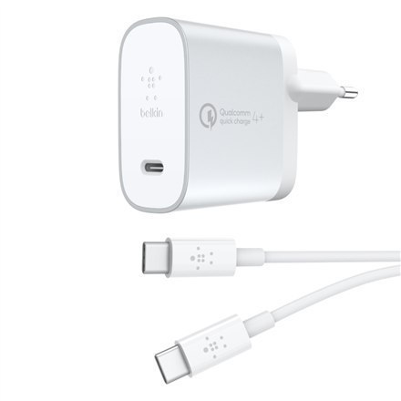 Belkin QC4+27W USB-C Home Charger + USB-C to C Cable F7U074vf04-SLV