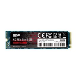 Silicon Power | SSD | P34A80 | 512 GB | SSD interface PCIe Gen3x4 | Read speed 3400 MB/s | Write speed 3000 MB/s