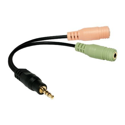 Logilink | Audio adaptor | Mini-phone 3.5 mm 4-pole | Male | Female | Mini-phone stereo 3.5 mm | Black