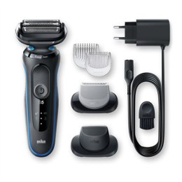 Braun Shaver 50-B1620s Cordless, Charging time 1 h, Wet use, Lithium Ion, Number of shaver heads/blades 3, Black/Blue