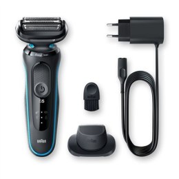 Braun Shaver 50-M1200s	 Cordless, Charging time 1 h, Lithium Ion, Number of shaver heads/blades 3, Black/Blue, Wet & Dry