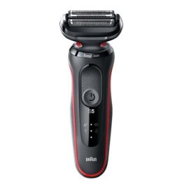 Braun Shaver 50-R1200s Cordless, Charging time 1 h, Lithium Ion, Number of shaver heads/blades 3, Black/Red, Wet & Dry