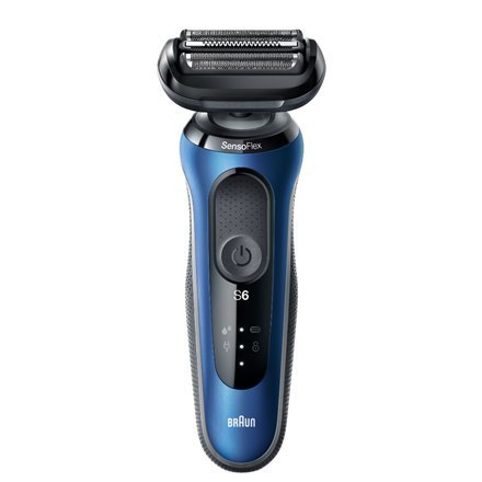 Braun Shaver 60-B1500s Cordless, Charging time 1 h, Lithium Ion, Number of shaver heads/blades 3, Black/Blue, Wet & Dry