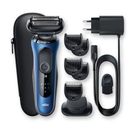 Braun Shaver 60-B1500s Cordless, Charging time 1 h, Lithium Ion, Number of shaver heads/blades 3, Black/Blue, Wet & Dry