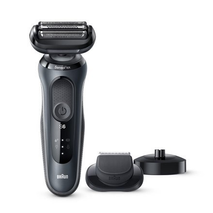 Braun Shaver 60-N4500cs Cordless, Charging time 1 h, Lithium Ion, Number of shaver heads/blades 3, Black/Gray, Wet & Dry