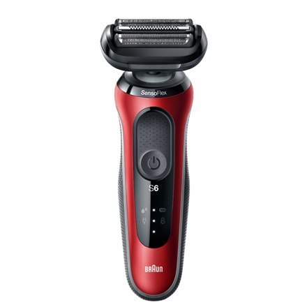 Braun Shaver 60-R1200s Cordless, Charging time 1 h, Wet use, Lithium Ion, Number of shaver heads/blades 3, Red/Black