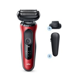 Braun Shaver 60-R1200s Cordless, Charging time 1 h, Wet use, Lithium Ion, Number of shaver heads/blades 3, Red/Black