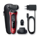 Braun Shaver 60-R1200s Cordless, Charging time 1 h, Wet use, Lithium Ion, Number of shaver heads/blades 3, Red/Black