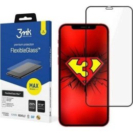 3MK FlexibleGlass Max For iPhone 12/12 Pro, FlexibleGlass, Black, Clear Screen Protector