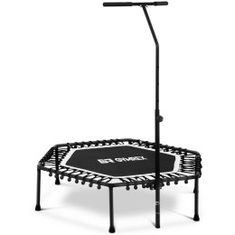 Trampolina fitness do ćwiczeń z regulowanym uchwytem 124 cm czarno-biała