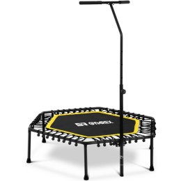 Trampolina fitness do ćwiczeń z regulowanym uchwytem 124 cm czarno-żółta