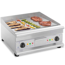 Grill płyta grillowa podwójna gładka ryflowana z szufladą na tłuszcz 230 V 2x 3200 W